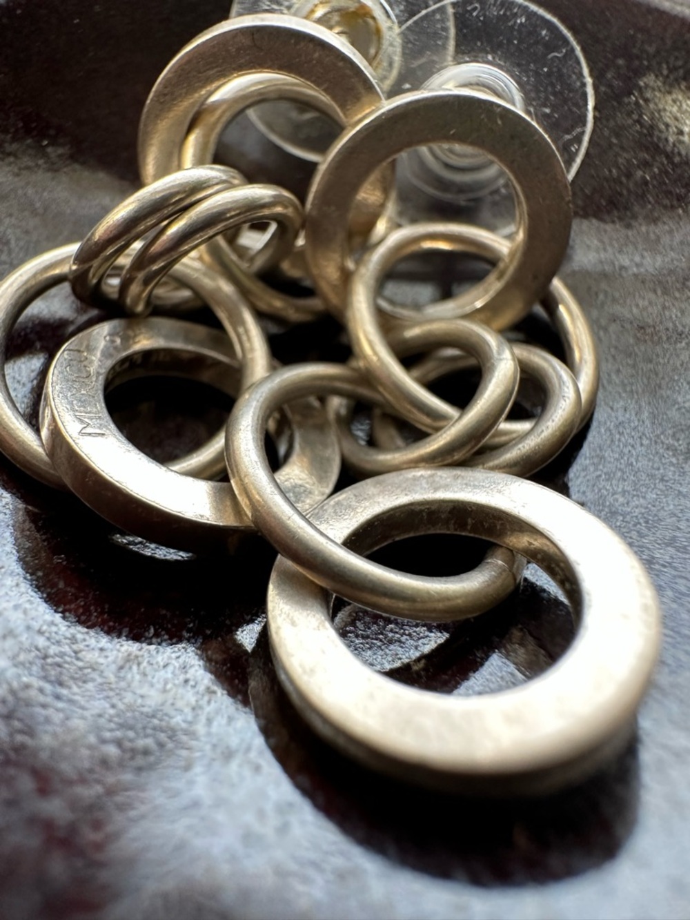 Sterling Silver Linked Hoop Drop Earrings - Made in Mexico